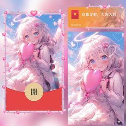 红包封面-粉色小天使2-白(女款系列)